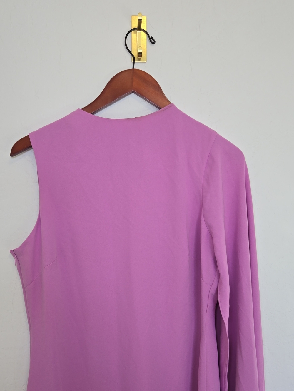 MANGO Double-Layer Long Asymmetrical Cape Dress Pastel Purple Wedding Size 8 NWT - Picture 6 of 16